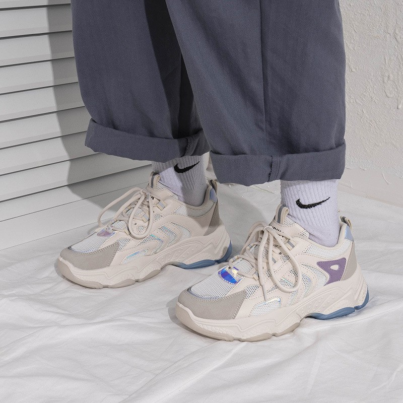 Giày Thể Thao Phối Lưới Màu Trắng Phong Cách Hàn Quốc Thời Trang Mùa Hè Hàng Mới Dành Cho Bạn Nữ 2021 | BigBuy360 - bigbuy360.vn