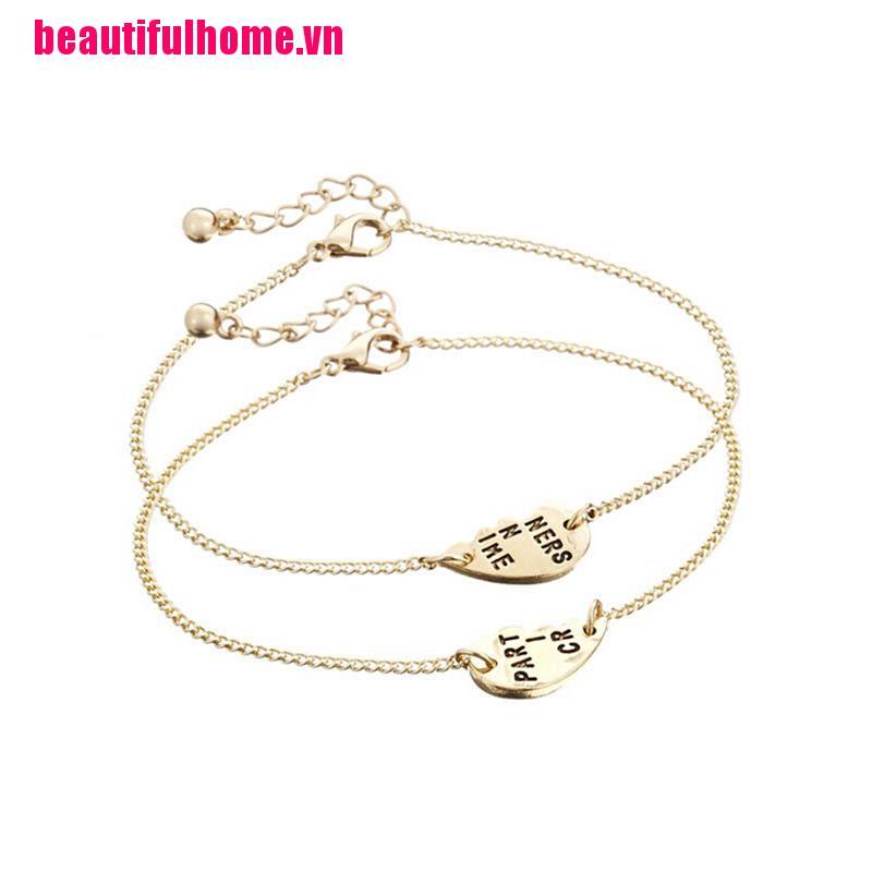 Bộ 2 Vòng Tay Mặt Mảnh Ghép Trái Tim Cho Tốt Nhất