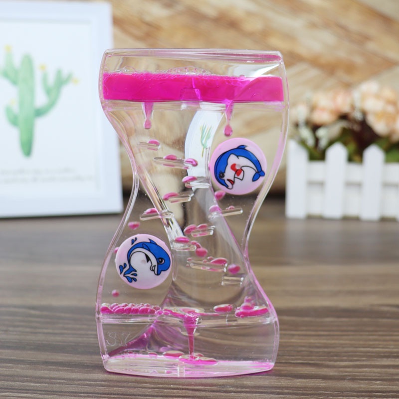 Đồ Chơi Đồng Hồ Cát Dạng Pha Lê Dầu Với Nhiều Màu Sắc Bắt Mắt