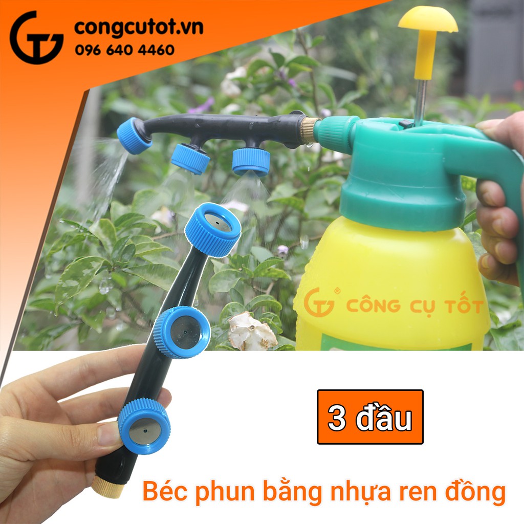 Béc phun 3 đầu ren đồng