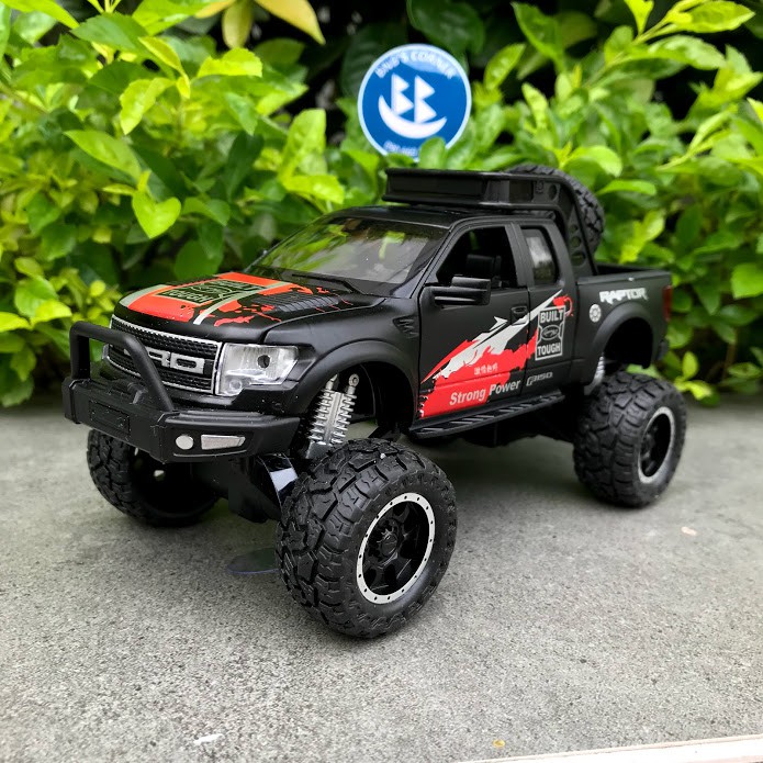 Xe mô hình 1:32 Ford Raptor F150 Offroad tem cá tính bằng kim loại