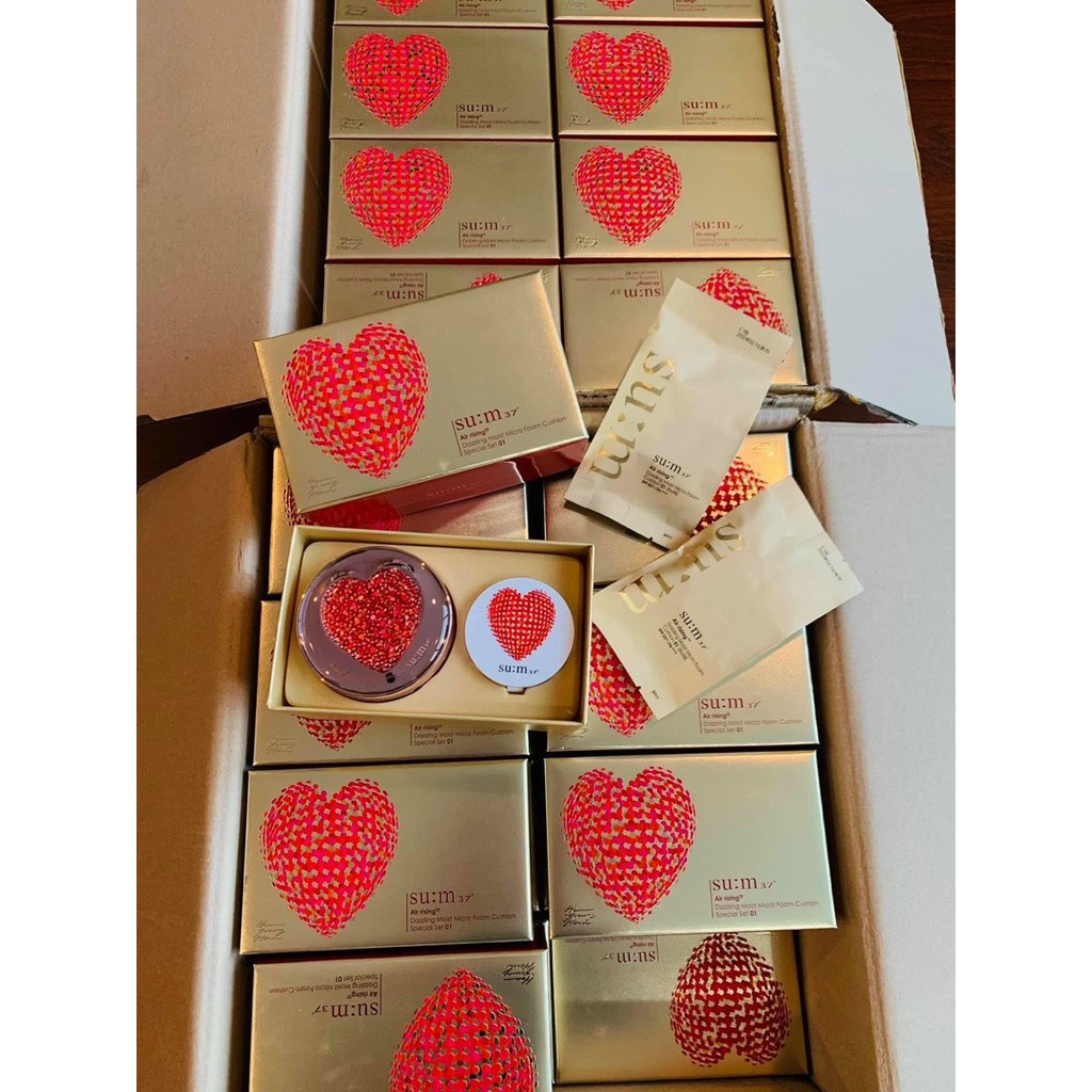 Set phấn nước dành cho da khô - da thường Su:m37 Air Rising TF Dazzling Moist Micro Foam Cushion SPF50+++