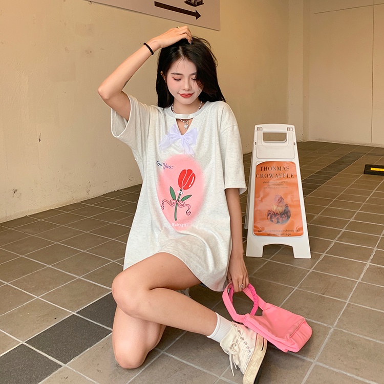 Áo Thun Nữ Ngắn Tay Khoét Lỗ Thời Trang Hàn Quốc