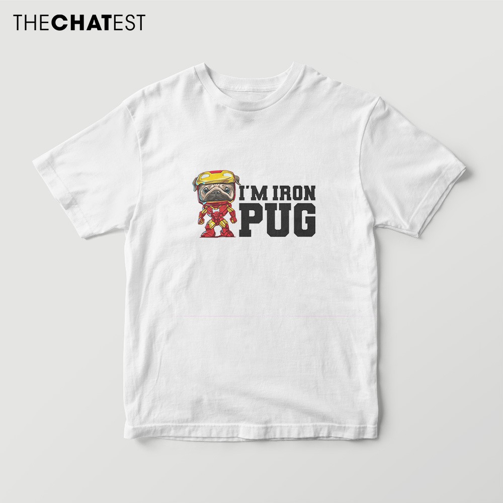 Áo Thun Hình Chó Mặt Xệ " I'm Iron Pug " - PU19