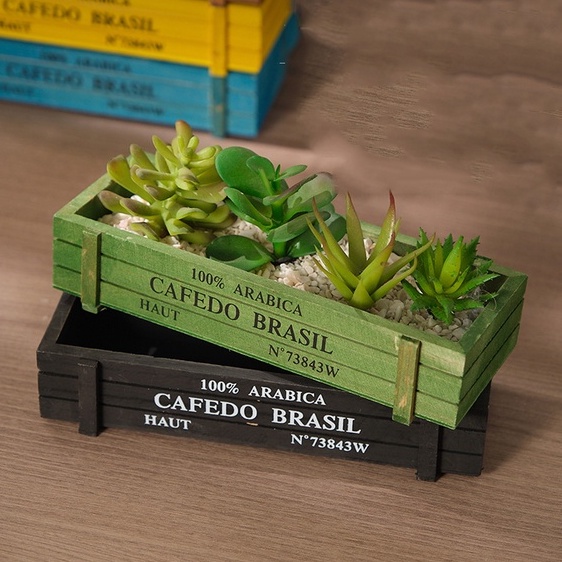 Hộp gỗ để bút, đồ dùng nhỏ, trồng cây mini
