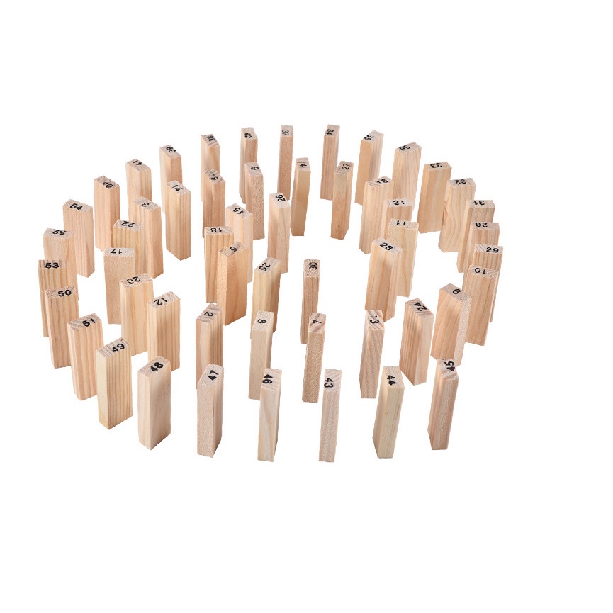 Bộ Đồ Chơi Rút Gỗ Wiss Toy 54 Miếng Gỗ Và 4 Xúc Xắc