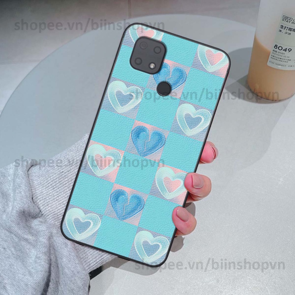 Ốp Xiaomi Redmi 10C caro trái tim nhiều màu sắc, đầy cá tính, khẳng định phong cách