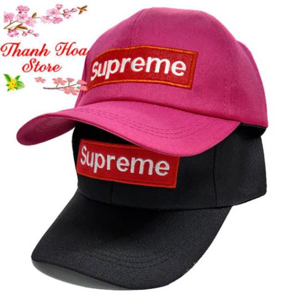 Mũ lưỡi trai nam nữ nhiều màu đẹp, cá tính, giá rẻ - Nón kết thêu logo Supreme nổi thời trang dễ thương trend 2020  ྇