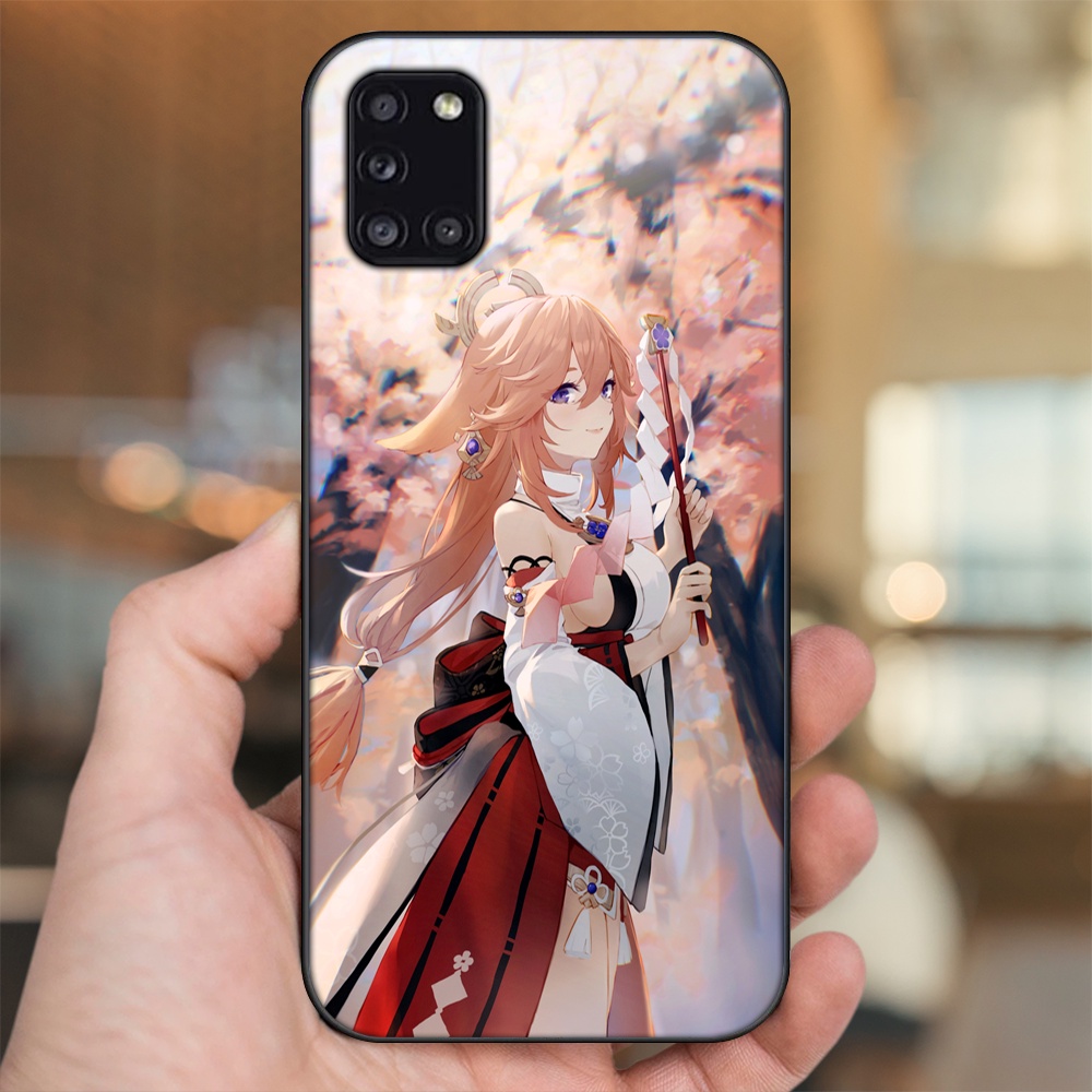 Ốp lưng Samsung A31 viền đen in hình Yae Miko Genshin Impact