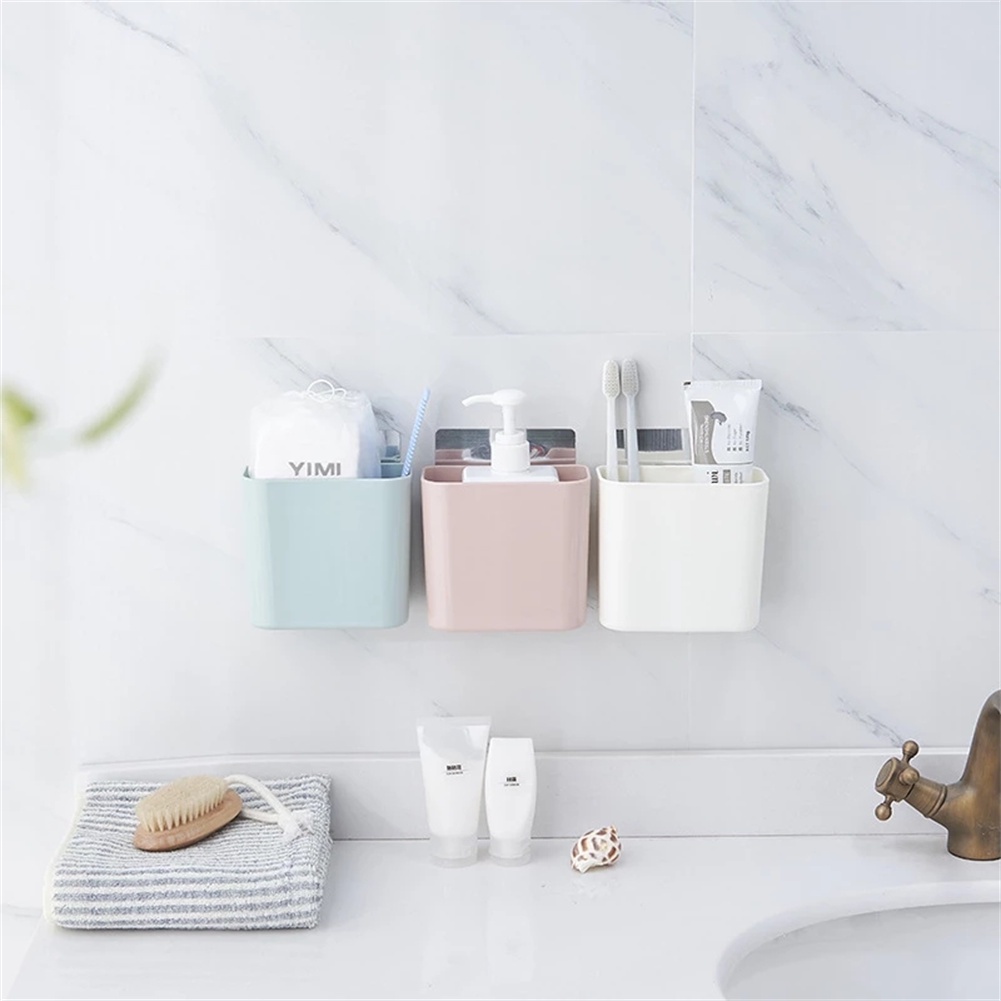 Phòng Tắm Hộp Bảo Quản Hút Treo Tường Lược Chải Kem Đánh Răng Bàn Chải Đánh Răng Lưu Trữ Đựng Phụ Kiện Phòng Tắm