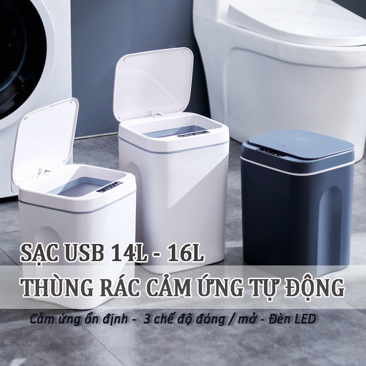 Thùng Rác Cảm Ứng Tự Động Thông Minh Padabanic Sạc Điện 3 Chế Độ Chống Nước Tốt