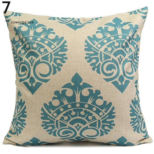 LP_Home Decor Vintage Geometric Flower Cotton Linen Throw Pillow Case Cushion Cover