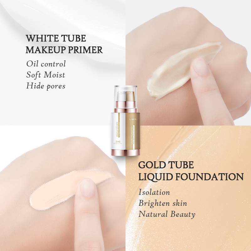 Kem Nền Dạng Lỏng Laikou 2 Trong 1 25g + 25g Chống Thấm Nước Màu Tự Nhiên