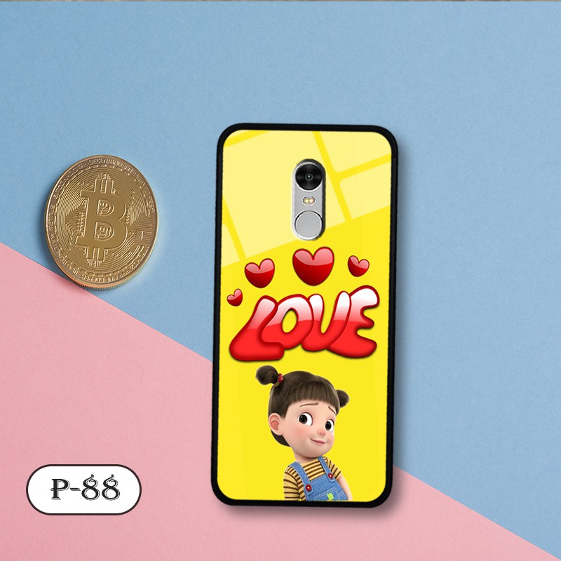 Ốp lưng kính 3D Xiaomi Redmi Note 4/ 4X- hình cute