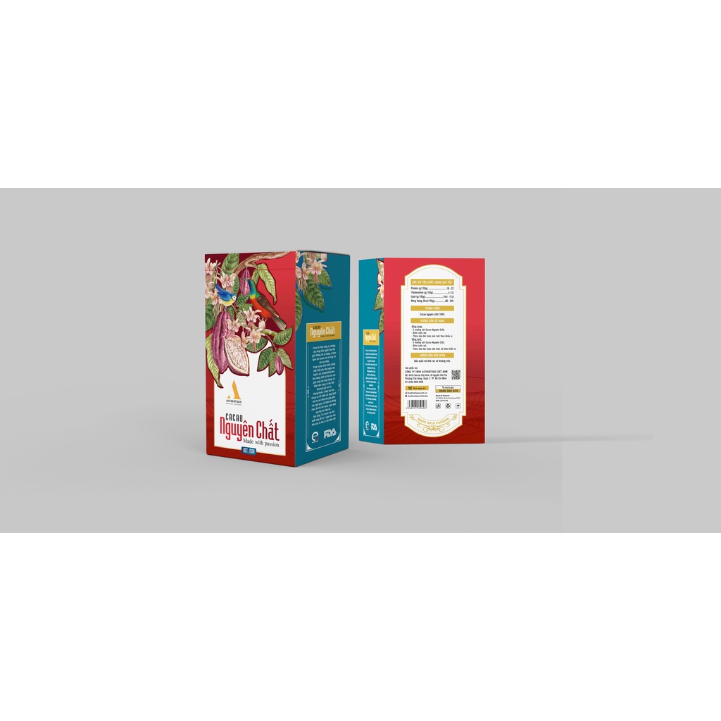 Cacao Nguyên Chất Không đường 150gr - Tốt cho sức khỏe - Đẹp da |Authenentique Cacao