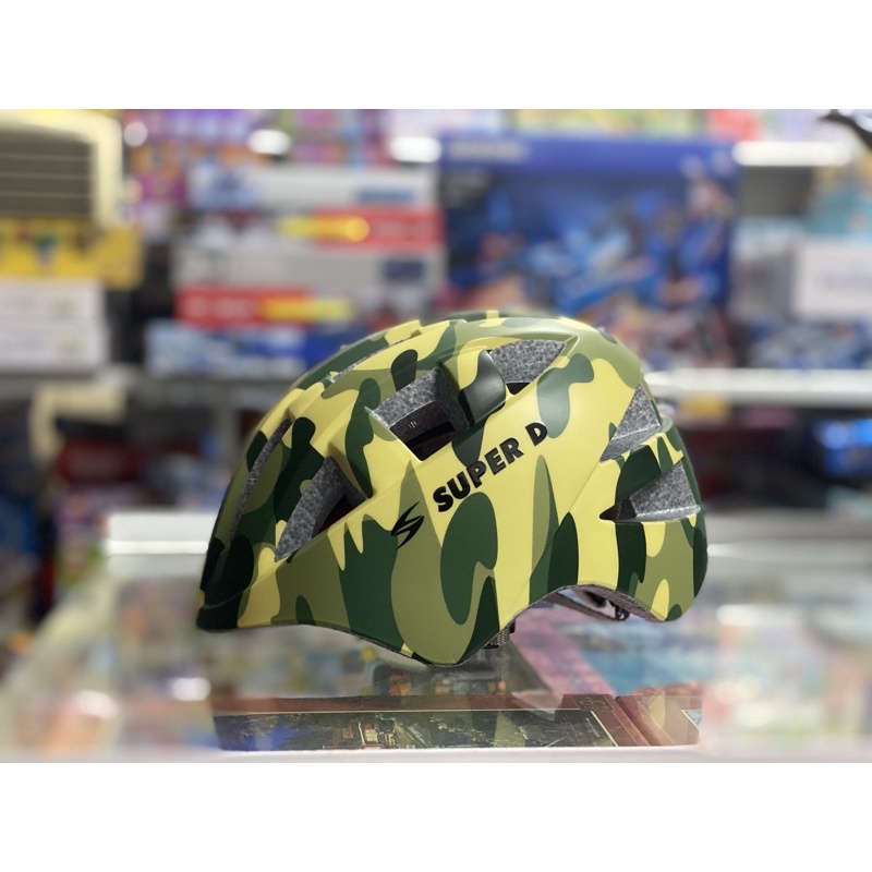 Mũ bảo hiểm trẻ em Super D (Thái Lan) rằn ri xanh lá size XXS-S