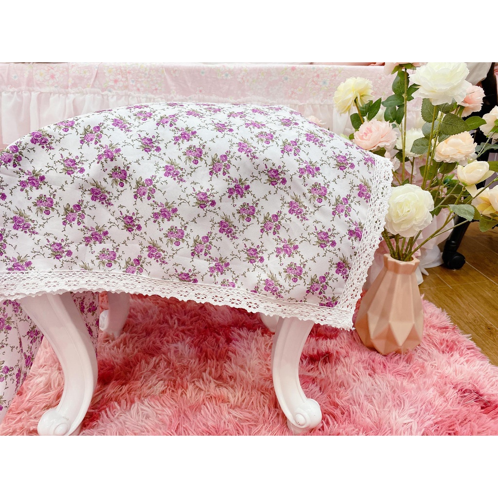 ⚡khăn chải bàn⚡Vải thô poly họa tiết hoa xinh xắn