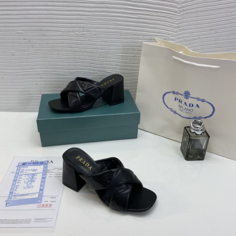 X(VIDEO) Guốc 7p Prada Quai Chéo Trần Da Mềm Êm Fullbox Bill Túi Cao Cấp