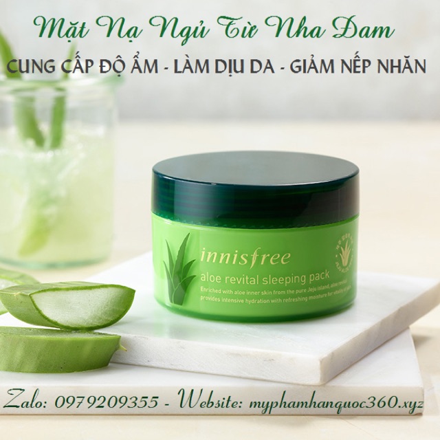 mặt nạ ngủ innisfree chiết xuất lô hội aloe revital sleeping pack