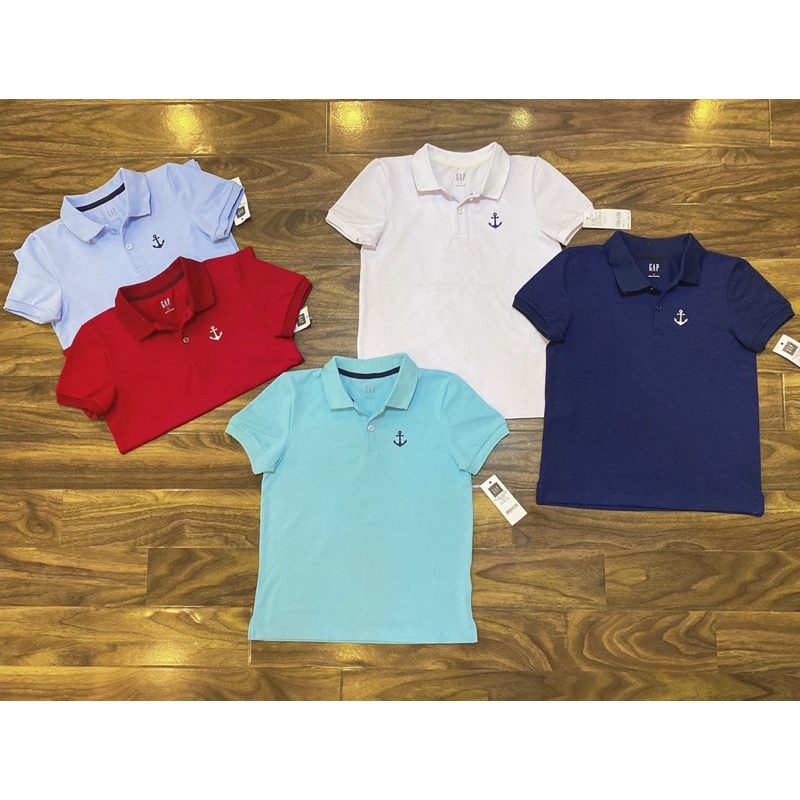 Áo Polo Gap trẻ em hàng VNXK chất cotton xanh, đỏ, trắng