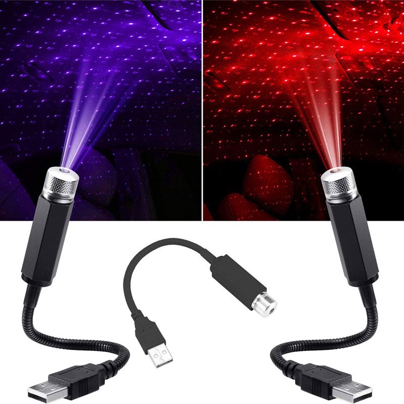 Đèn Led Chiếu Trần Xe Hơi, Đèn LED USB chiếu hình bầu trời sao, tạo bầu không khí thích hợp trang trí bên trong xe hơi