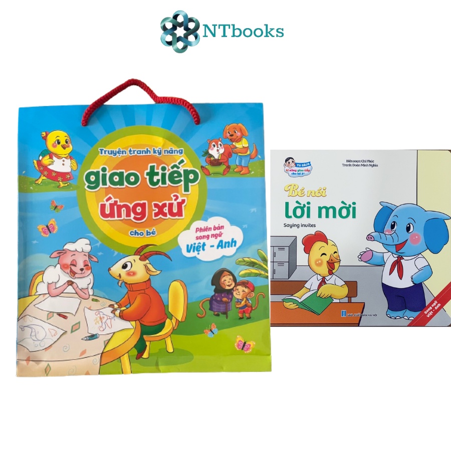 Sách Truyện Tranh Kỹ Năng Giao Tiếp Ứng Xử Cho Bé - Song Ngữ Việt Anh - Kèm File Nghe Đọc Tiếng Anh (Bộ 10 cuốn)
