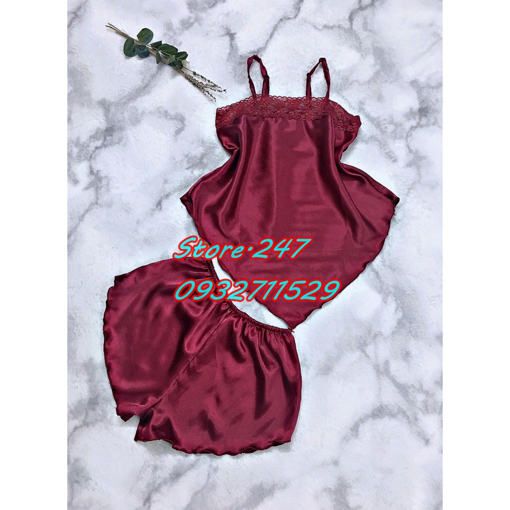 [Freesize dưới 55Kg] Đồ ngủ vạt yếm siêu gợi cảm, chất vải phi lụa mềm mịn ít nhăn mặc bao mát bao xinh sexy