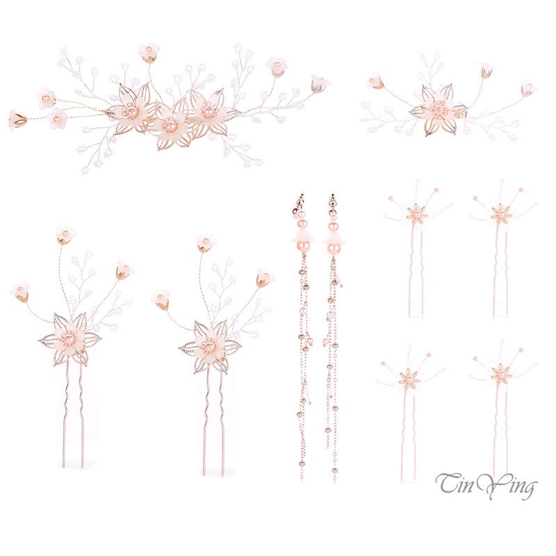 GETNOIVAS Kẹp Tóc Hoa Đính Ngọc Trai Cho Cô Dâu