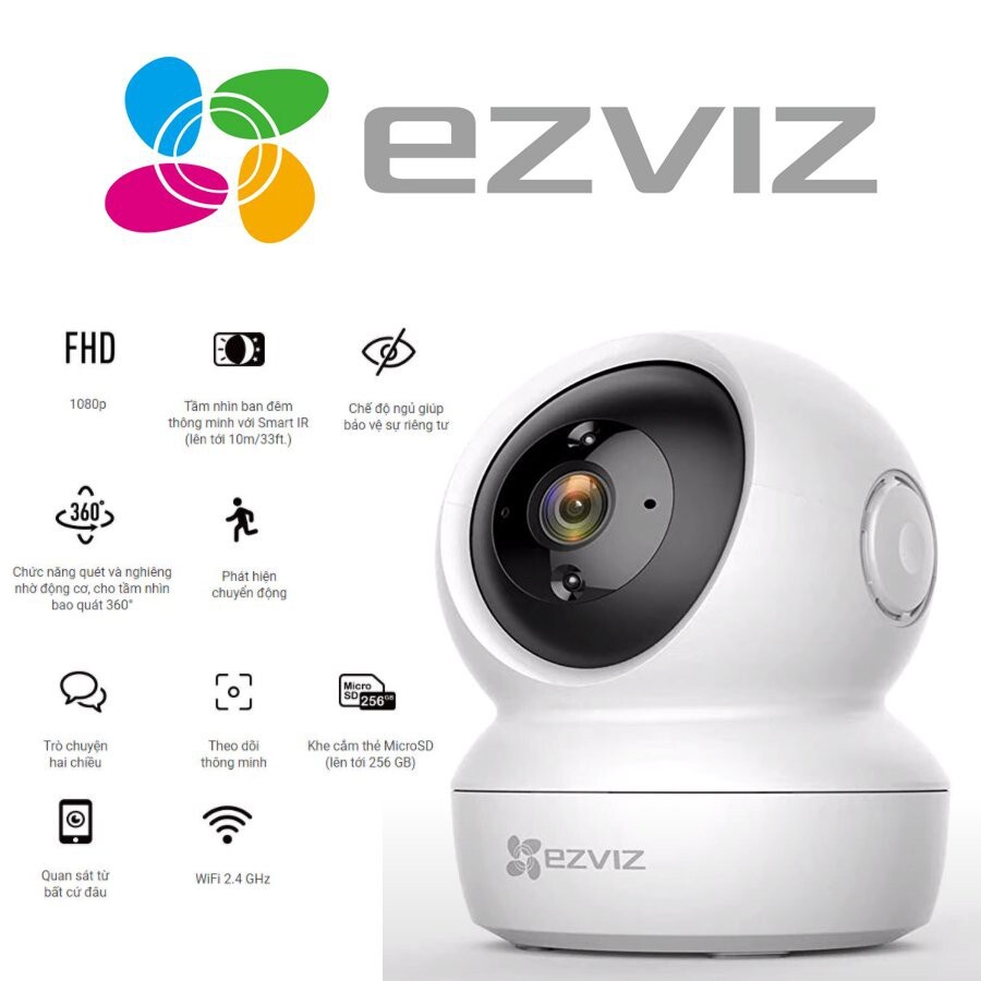 Camera Wifi Ezviz C6N 1080p Xoay 360 độ - Chính Hãng | BigBuy360 - bigbuy360.vn