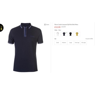 [CHÍNH HÃNG] Áo PoLo Pierre Cardin (Cổ kéo khóa)