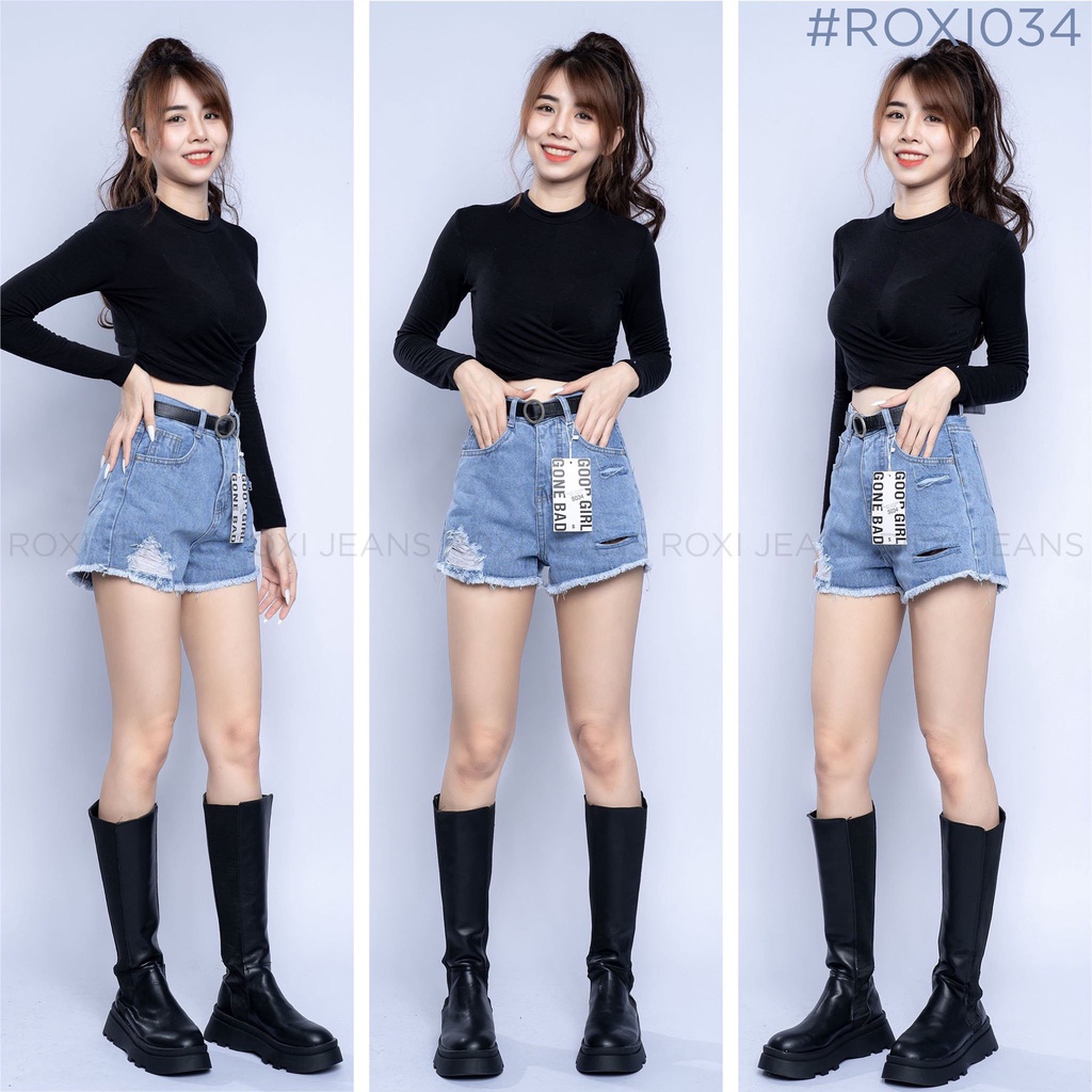 Quần Sọt Jeans Nữ Lưng Cao Rách nhiều mẫu