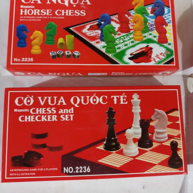 Bộ cờ vua( hoặc cá ngựa )có nam châm loại nhỏ 28cm x 28cm .55k một bộ