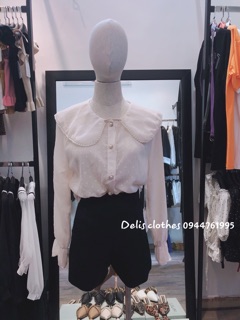 Áo somi cổ đính ngọc