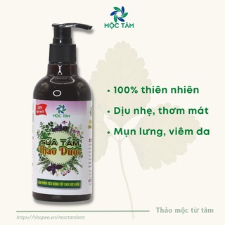 Sữa tắm thảo dược Mộc Tâm 330ml chuyên cho mụn lưng và viêm da