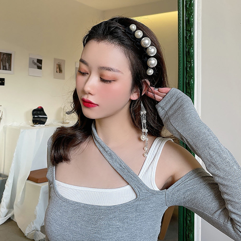 Băng Đô Cài Tóc Đính Ngọc Trai Giả Dành Cho Cô Dâu