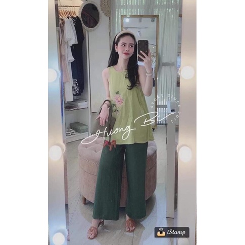 set bộ yếm thêu hoa