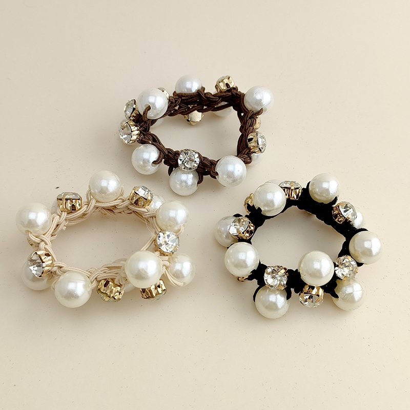 Dây buộc tóc cao su đính ngọc trai thiết kế tinh tế thời trang dành cho nữ