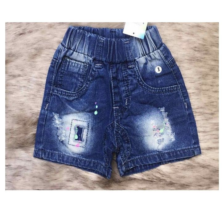 Quần short jean bé gái 9-20kg. Chất jean, quần lưng thun thoải mái cho bé vận động- Tomchuakids