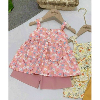 SÉT ÁO HOA 2 DÂY CÚC + QUẦN THÔ
