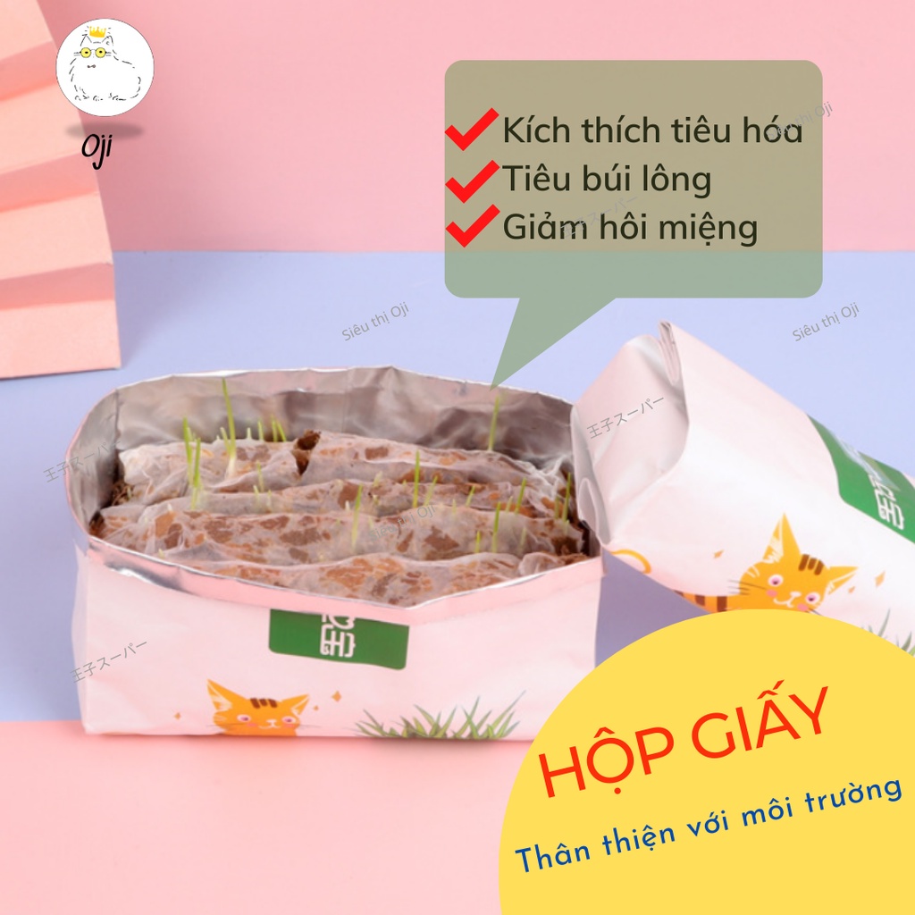 [Set đầy đủ] Hạt Giống Cỏ Mèo, Kèm Đất Dinh Dưỡng và Túi Giấy