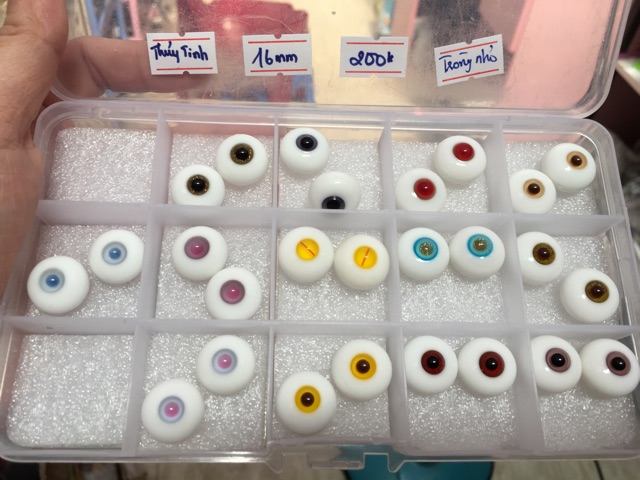 Mắt búp bê BJD eyes - 14mm thủy tinh/resin