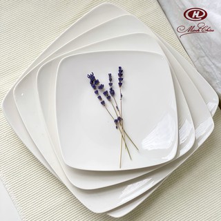 Đĩa Vuông Trắng Trơn - Kích Thước 18cm 21cm 25cm 28cm - Sứ Minh Châu
