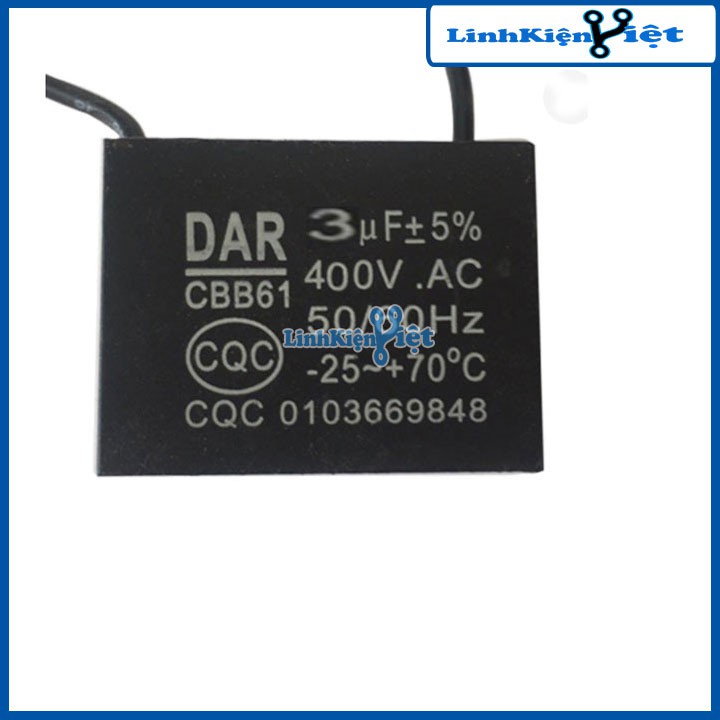 TỤ QUẠT 3UF 400VAC 50/60HZ