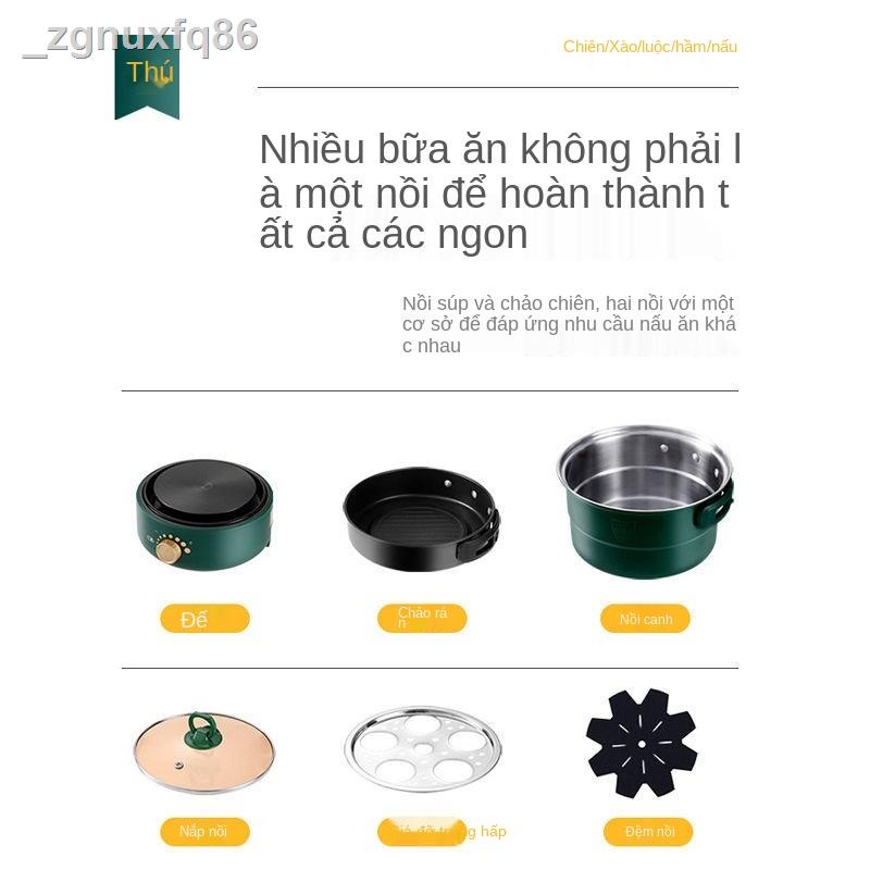 Nồi cơm điện di động du lịch gấp chống dính đa năng Loại chia đôi một người Bếp mini nhỏ gia đình tập thể