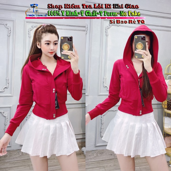 Áo Khoác Nữ Form Lửng Thun Cotton Cao Cấp Có Nón Mẫu Mới Hót 2020-Hàng Có Sẵn | BigBuy360 - bigbuy360.vn