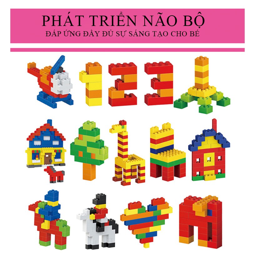 Bộ Xếp Hình Lego BuildingBlock 1000 chi tiết, cao cấp chất liệu an toàn  kích thích tư duy và sáng tạo cho bé