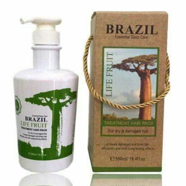 KEM HẤP DẦU PHỤC HỒI TÓC HƯ TỔN KARATIN BRAZIL LIFE FRUIT 550ML