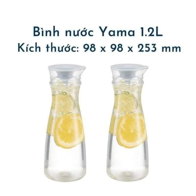 Bình nước Inochi  1.2L thân Trắng trong + nắp Xanh nhạt