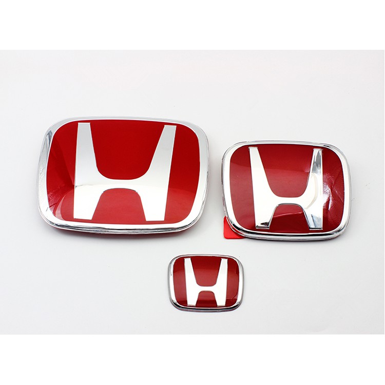 Set 3 miếng logo trước sau trang trí xe hơi Honda