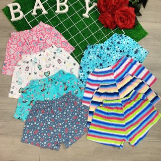 [BÁN SỈ] Quần chục bé gái thun cotton họa tiết dễ thương combo 10 màu 9-25kg
